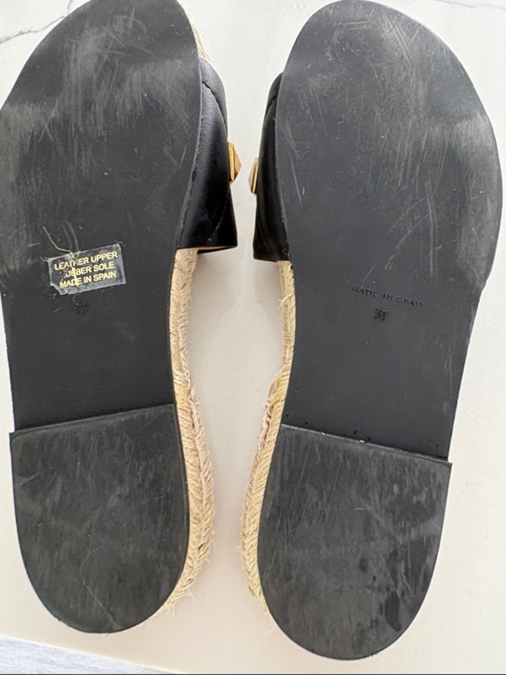 Maypol Black Slide Sandals with Gold Stud Accents. Valentino-ish. New. - Picture 4 of 7
